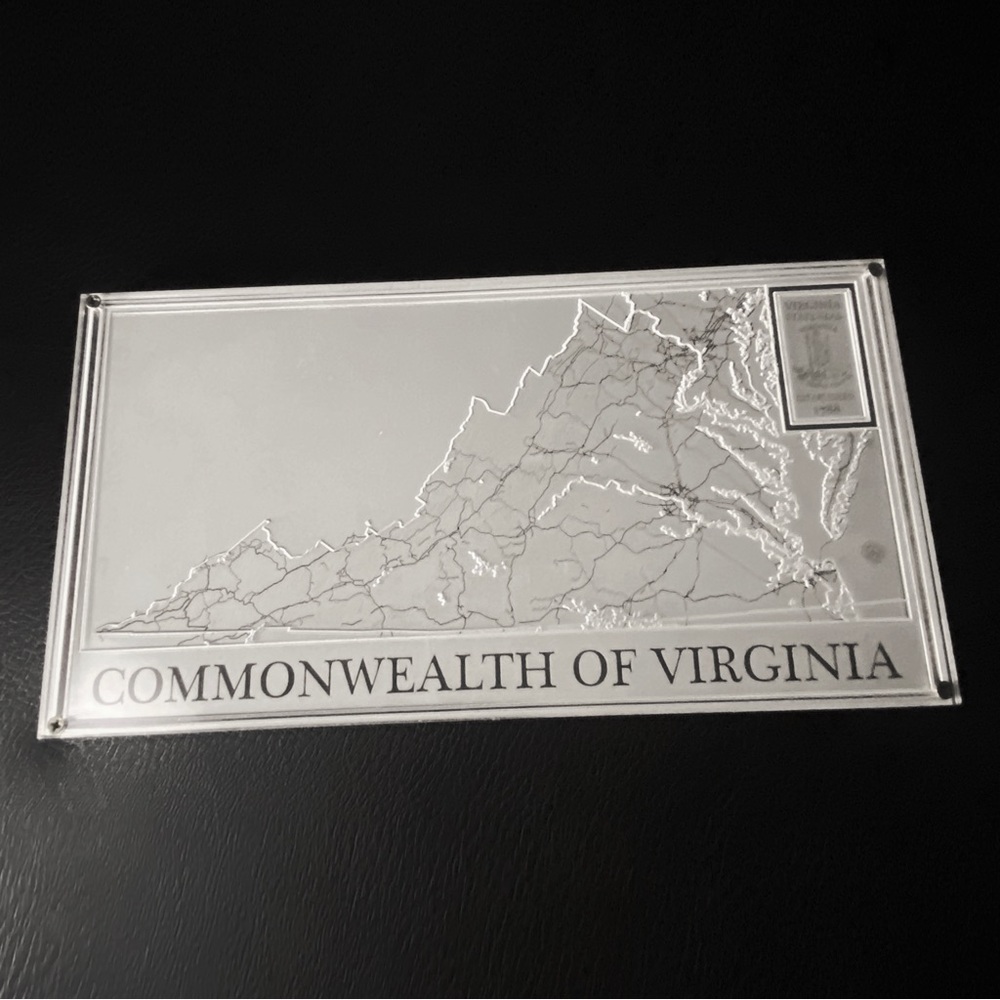 Virginia Wood Acrylic Map